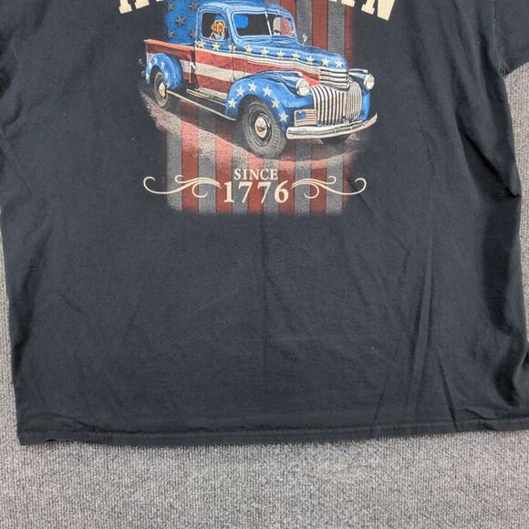 Fruit Of The Loom Men's Proud To Be American Graphic T-Shirt Black 2XL Cotton - Picture 5 of 12